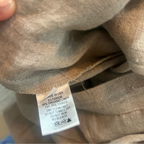 LMF Beige Organic Linen Wide Leg Pants Trousers - Picture 4 of 10